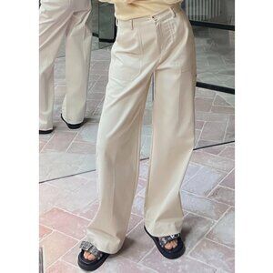ZARA PANTS MARINE COTTON HIGH RISE SMALL ECRU